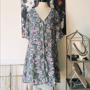 Blue rain floral dress